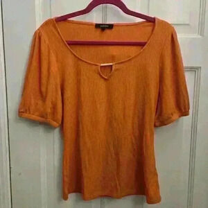 Orange Palette Top With GOLD Neckline accent,Size L